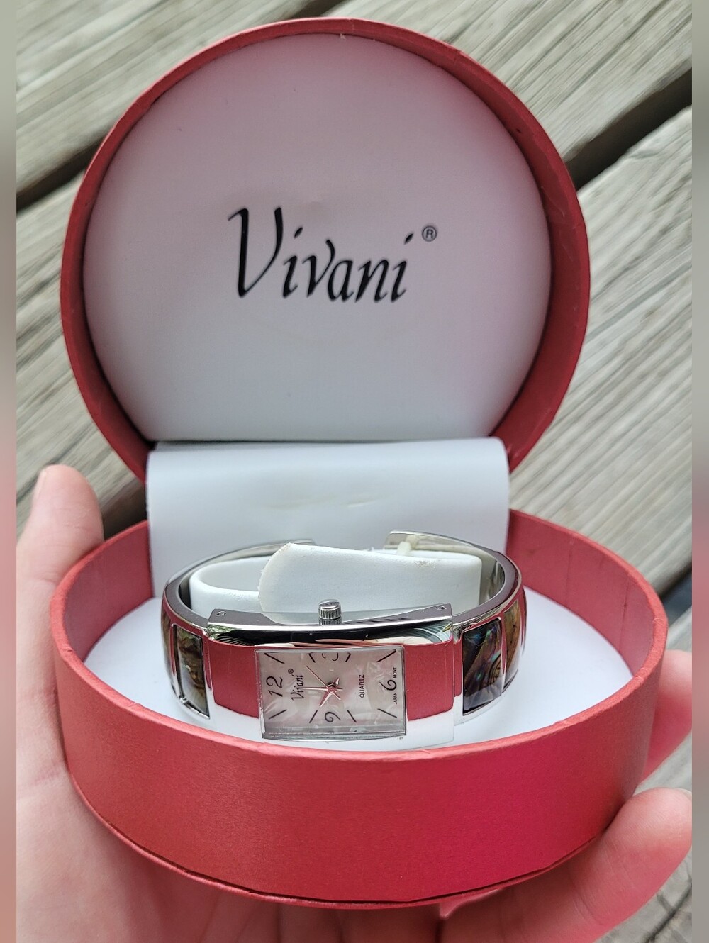 Vintage NIB Vivani Abalone Inlay Women's Wristwatch